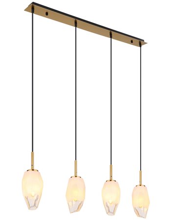 Barcley lampada a sospensione metallo color ottone  4x e14