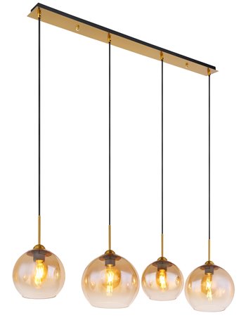 Jamessa lampada a sospensione metallo color ottone satinato  4x e27