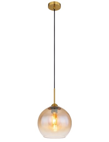 Jamessa lampada a sospensione metallo color ottone satinato  1x e27