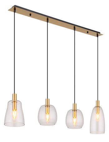 Garri lampada a sospensione metallo color ottone  4x e14