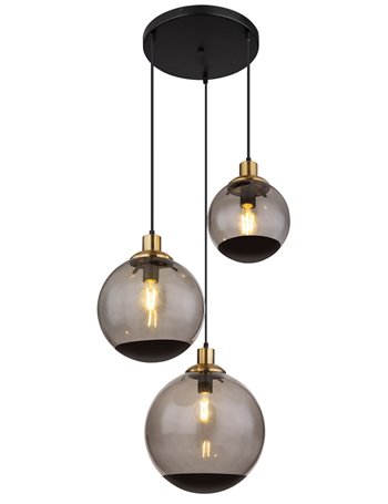 Potter lampada a sospensione metallo nero satinato  3x e27