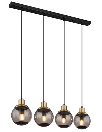 Potter lampada a sospensione metallo nero satinato  4x e27