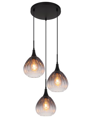 Olsen lampada a sospensione metallo nero satinato  3x e27