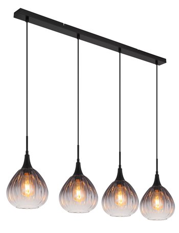 Olsen lampada a sospensione metallo nero satinato  4x e27
