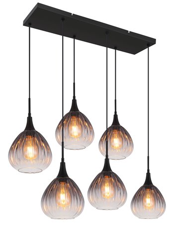 Olsen lampada a sospensione metallo nero satinato  6x e27