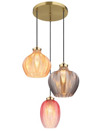 Jessica lampada a sospensione metallo color oro satinato  3x e27