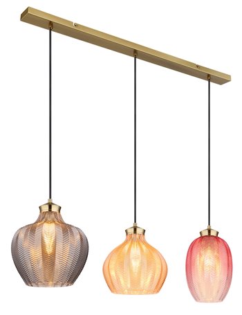 Jessica lampada a sospensione metallo color oro satinato  3x e27