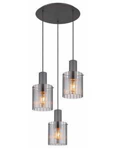 Tulivar lampada a sospensione metallo grigio scuro  3x e27