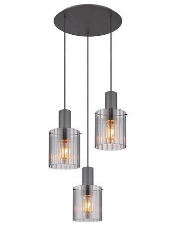 Tulivar lampada a sospensione metallo grigio scuro  3x e27
