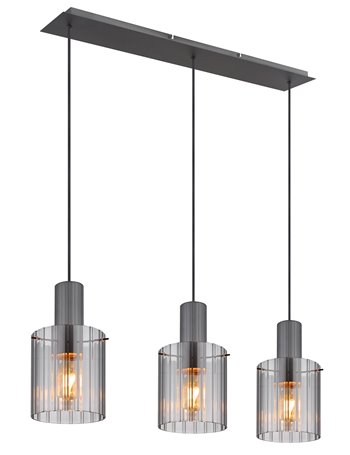 Tulivar lampada a sospensione metallo grigio scuro  3x e27