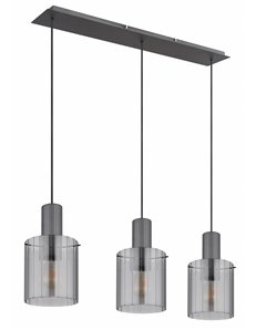 Tulivar lampada a sospensione metallo grigio scuro  3x e27 2