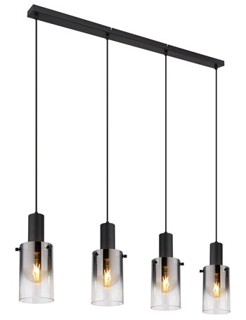 Florentina lampada a sospensione metallo nero satinato  4x e27