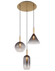 Elisabeth lampada a sospensione metallo color ottone  3x g9 led