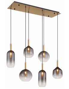 Elisabeth lampada a sospensione metallo color ottone  6x g9 led