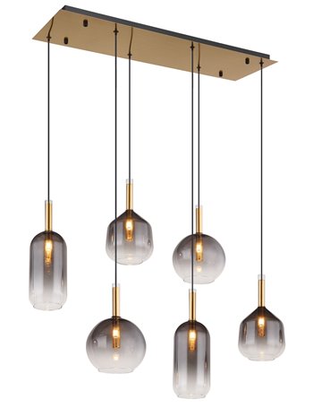 Elisabeth lampada a sospensione metallo color ottone  6x g9 led