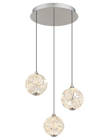 Virina lampada a sospensione metallo cromato  led
