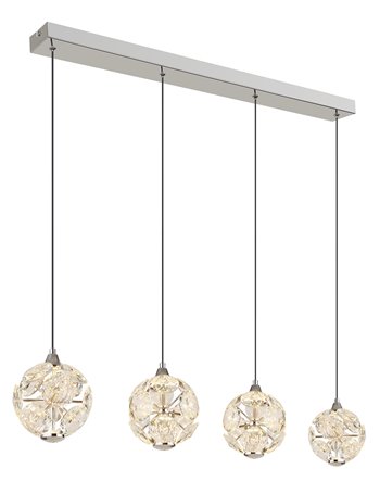 Virina lampada a sospensione metallo cromato  led