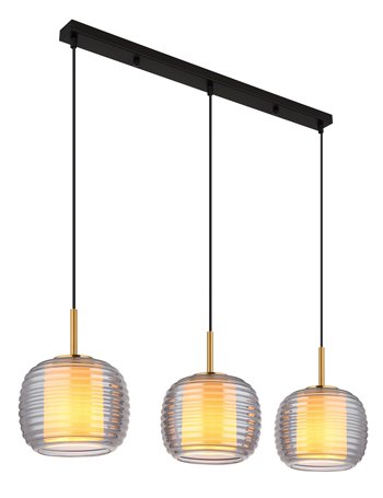 Lampigna lampada a sospensione metallo nero satinato  3x e27