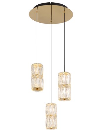 Stefanie lampada a sospensione metallo color oro anticato  led