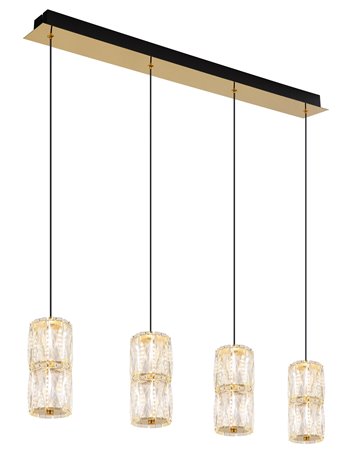 Stefanie lampada a sospensione metallo color oro anticato  led
