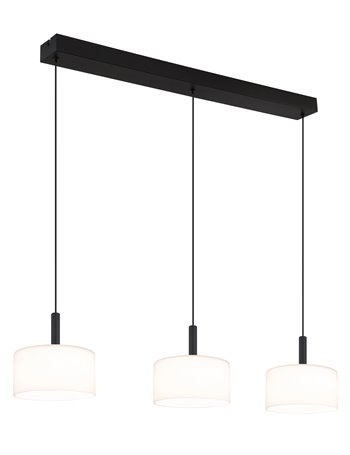 Trenton lampada a sospensione metallo nero satinato  led