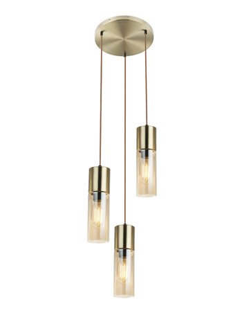 Annika lampada a sospensione metallo color ottone  3x e27