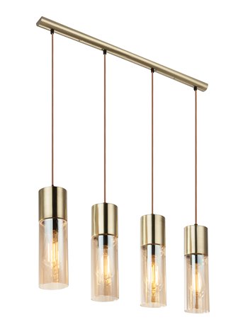 Annika lampada a sospensione metallo color ottone  4x e27