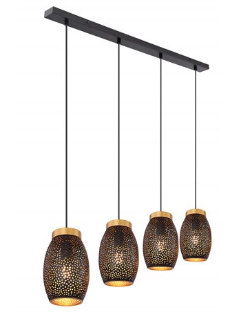 Narri lampada a sospensione metallo color oro  4x e27