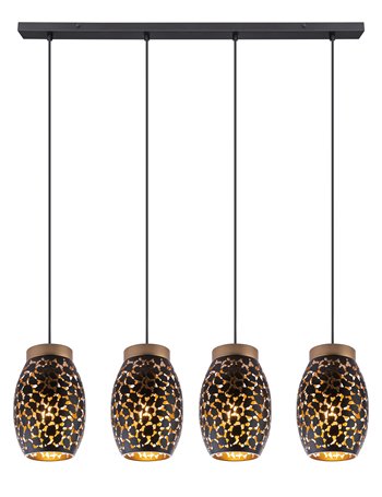 Narri lampada a sospensione metallo color oro  4x e27