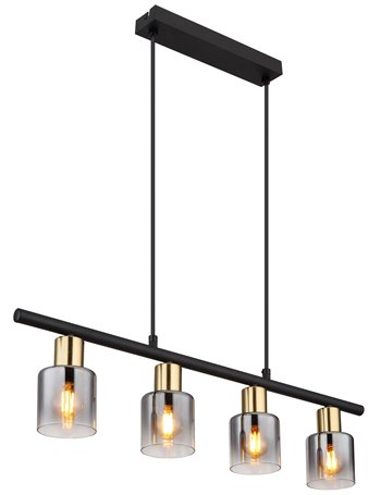 Hollsy lampada a sospensione metallo nero satinato  4x e14
