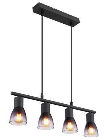 Satella lampada a sospensione metallo nero satinato  4x e14