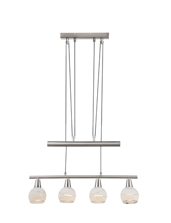 Elliott lampada a sospensione metallo nichel satinato  4x led e14