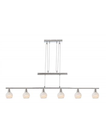 Olli lampada a sospensione metallo nichel satinato  6x led e14