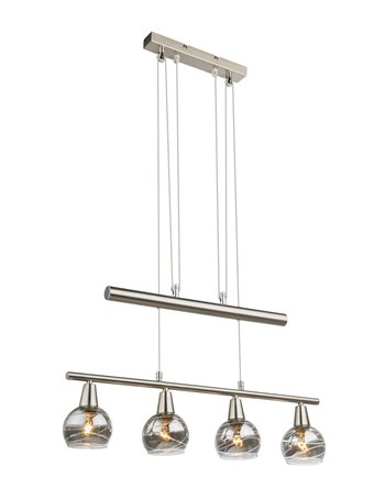 Roman lampada a sospensione metallo nichel satinato  4x led e14