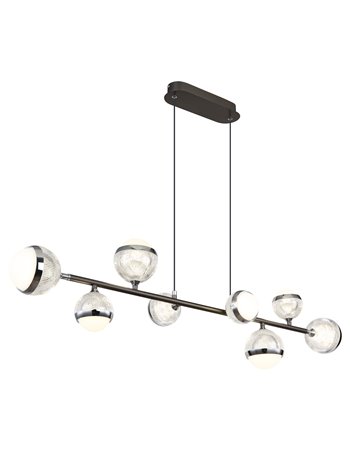 Untsy lampada a sospensione metallo color titanio spazzolato  led