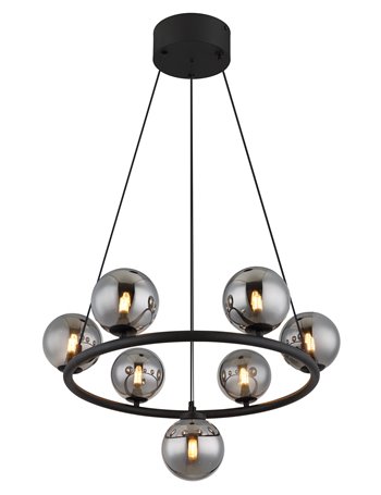Riha lampada a sospensione metallo nero satinato  7x g9 led