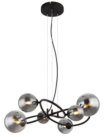 Riha lampada a sospensione metallo nero satinato  6x g9 led