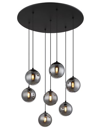 Riha lampada a sospensione metallo nero satinato  7x g9 led