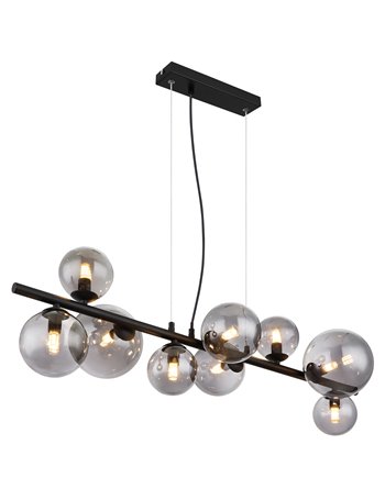 Riha lampada a sospensione metallo nero satinato  9x g9 led
