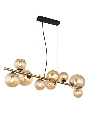 Riha lampada a sospensione metallo nero satinato  9x g9 led