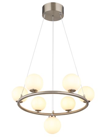 Riha lampada a sospensione metallo nichel satinato  7x g9 led