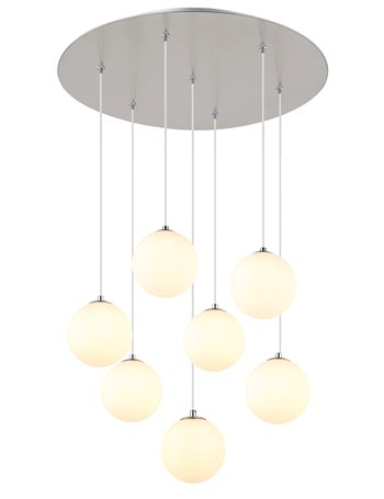 Riha lampada a sospensione metallo nichel satinato  7x g9 led