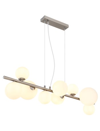 Riha lampada a sospensione metallo nichel satinato  9x g9 led