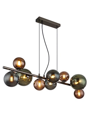 Riha lampada a sospensione metallo grigio satinato  9x g9 led