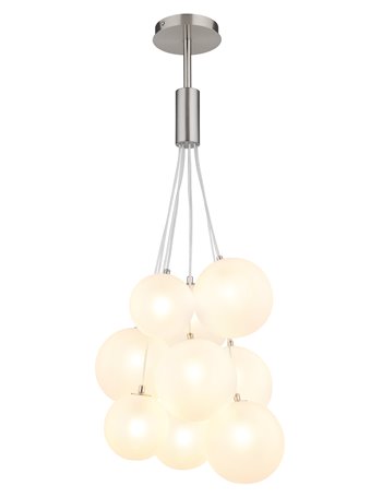 Ballgi lampada a sospensione metallo nichel satinato  9x g9 led