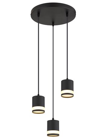 Lucero lampada a sospensione metallo nero satinato  3x gx53 led