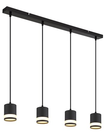 Lucero lampada a sospensione metallo nero satinato  4x gx53 led