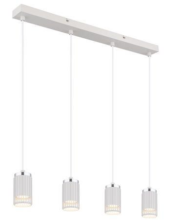 Korben lampada a sospensione metallo bianco satinato  4x gu10