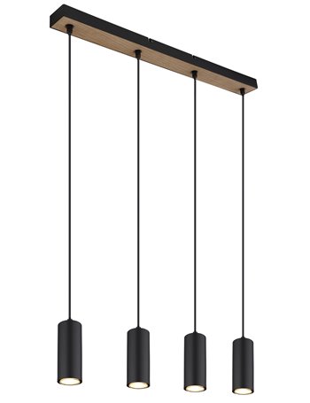 Robby lampada a sospensione metallo nero satinato  4x gu10