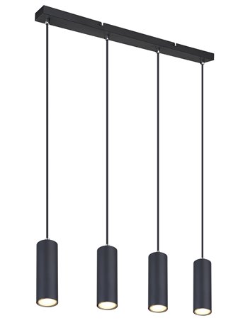 Robby lampada a sospensione metallo nero satinato  4x gu10